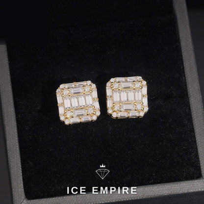 Iced Out Rose Gold Plated Moissanite Earrings
