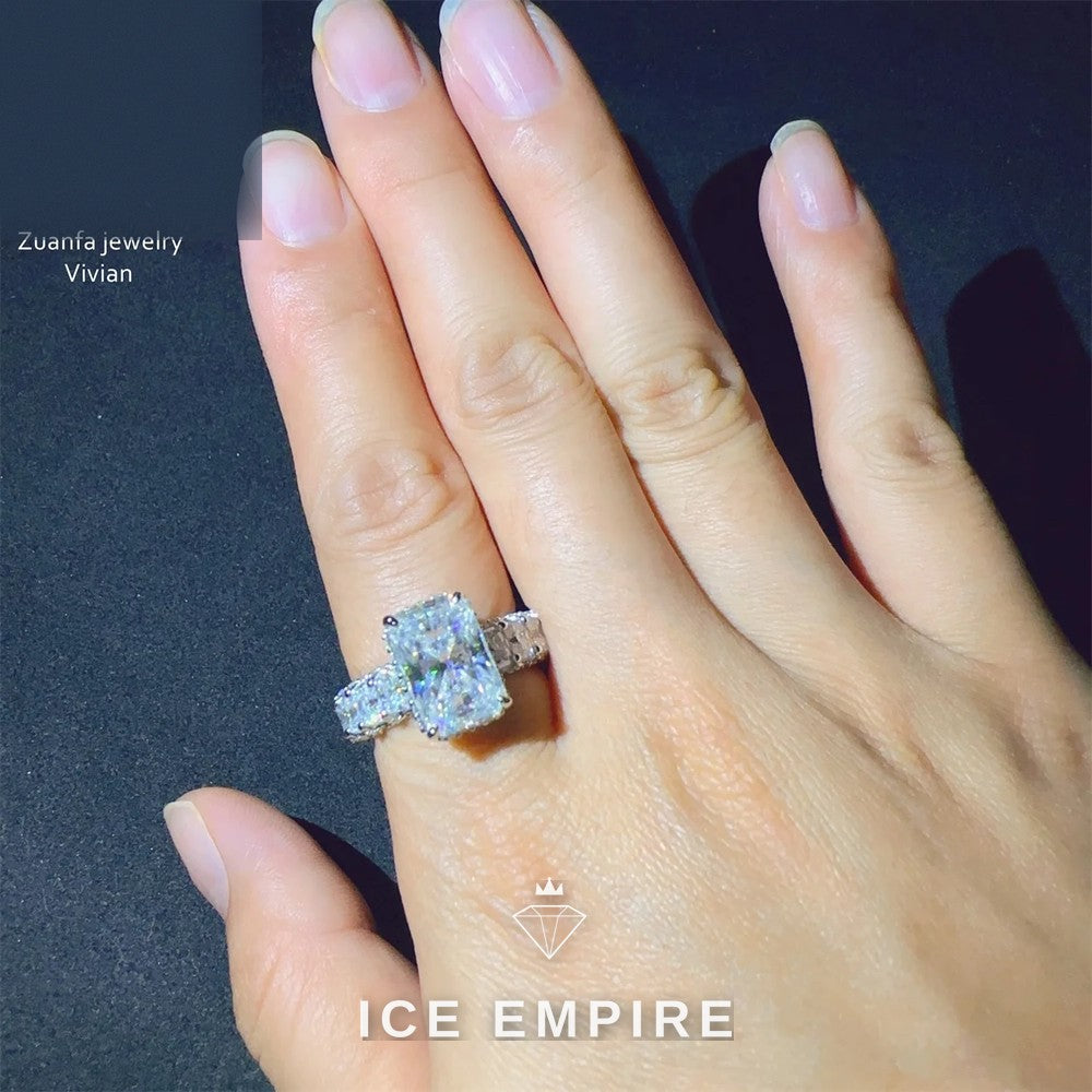 Iced Out Rose Gold Plated Moissanite Ring