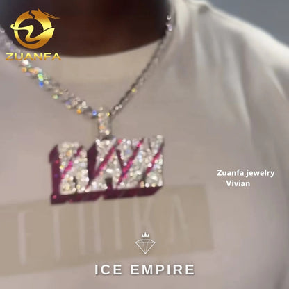 Iced Out Rose Gold Plated Moissanite Pendant