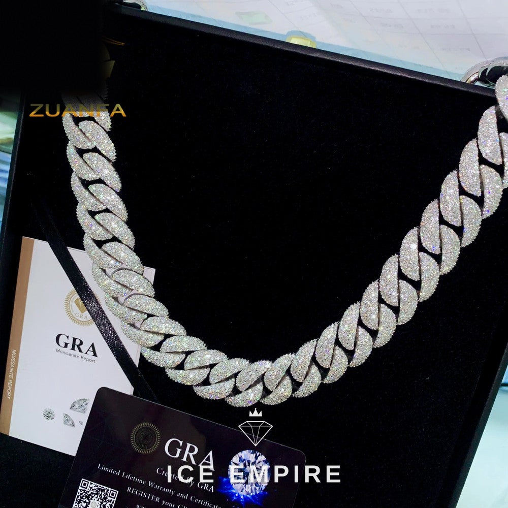 Iced Out Rose Gold Plated Moissanite Cuban Chain