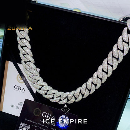 Iced Out Rose Gold Plated Moissanite Cuban Chain