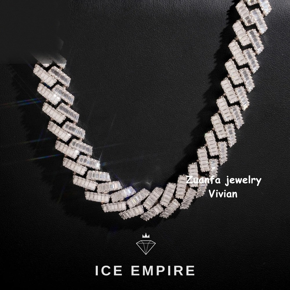 Iced Out Rose Gold Plated Moissanite Cuban Chain