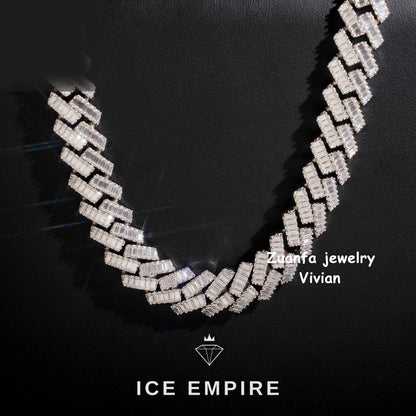 Iced Out Rose Gold Plated Moissanite Cuban Chain