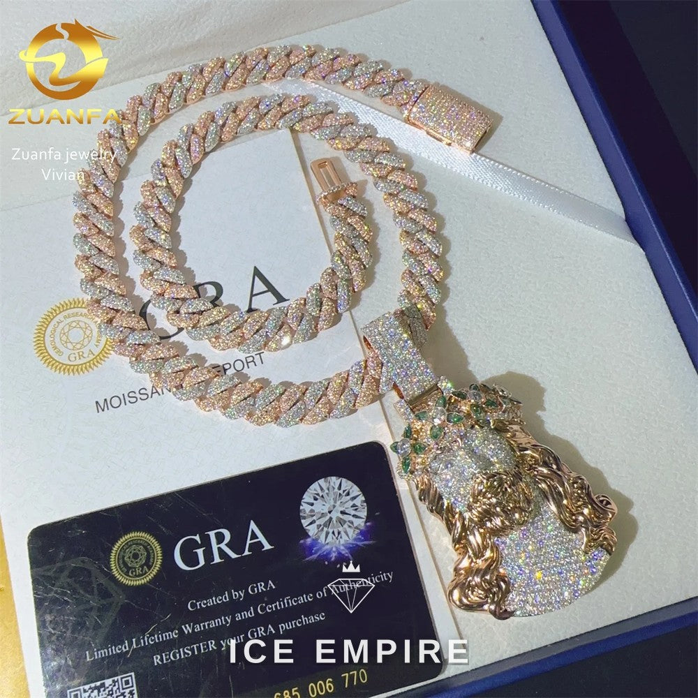 Iced Out Cross Gold Plated Moissanite Pendant