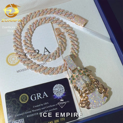 Iced Out Cross Gold Plated Moissanite Pendant