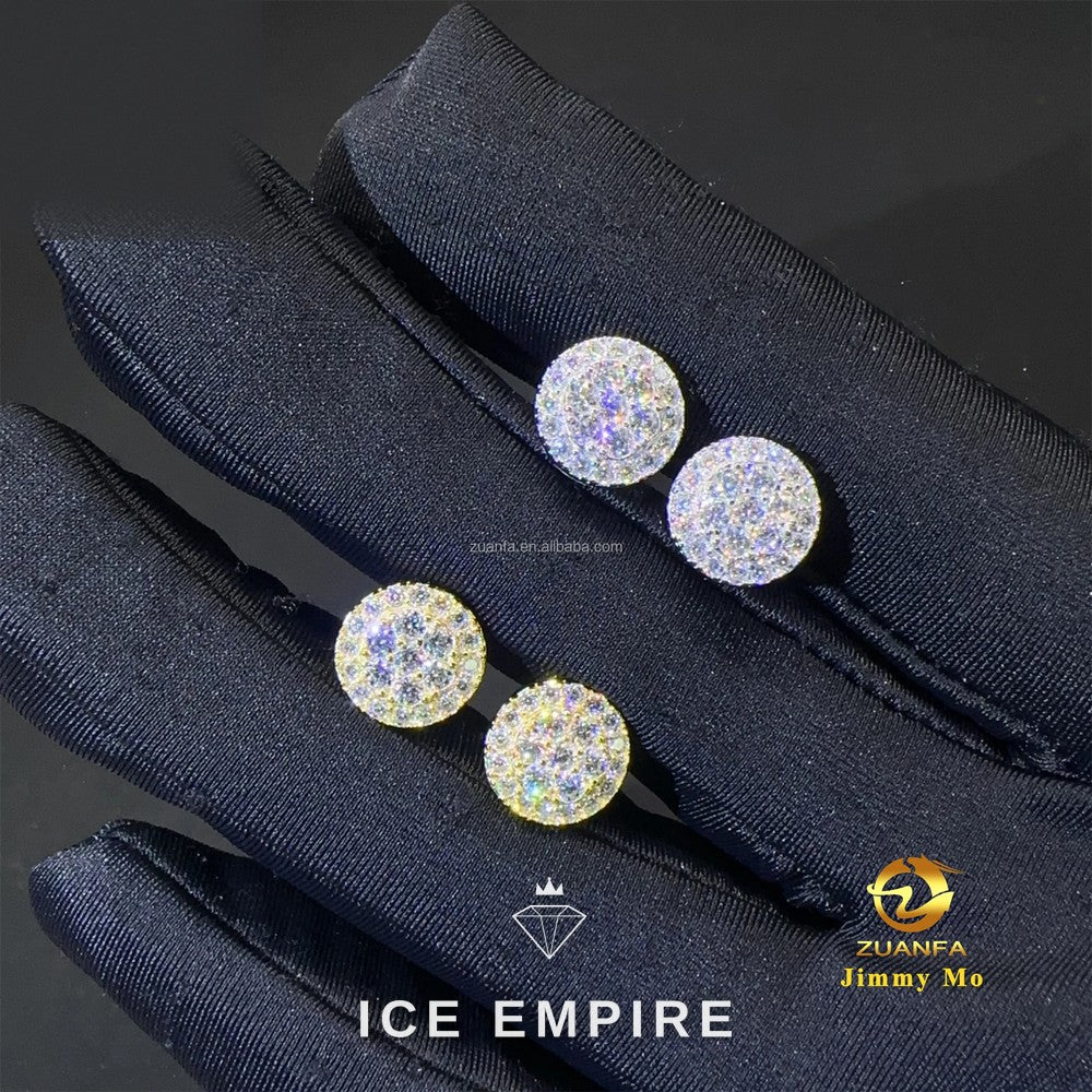 Iced Out Rose Gold Plated Moissanite Stud Earrings