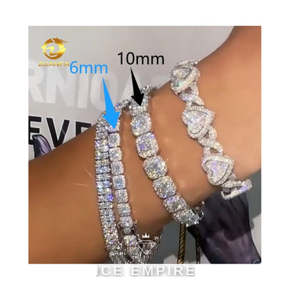 Iced Out Baguette Rose Gold Plated Moissanite Cuban Chain