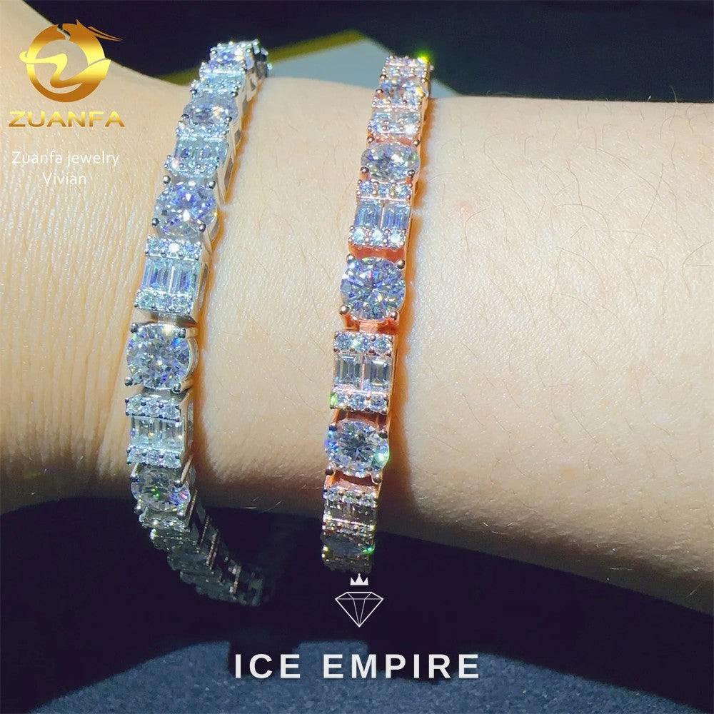 Iced Out 925 Silver Moissanite Tennis Chain