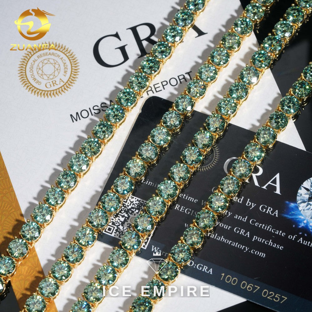 Iced Out Rose Gold Plated Moissanite Tennis Chain