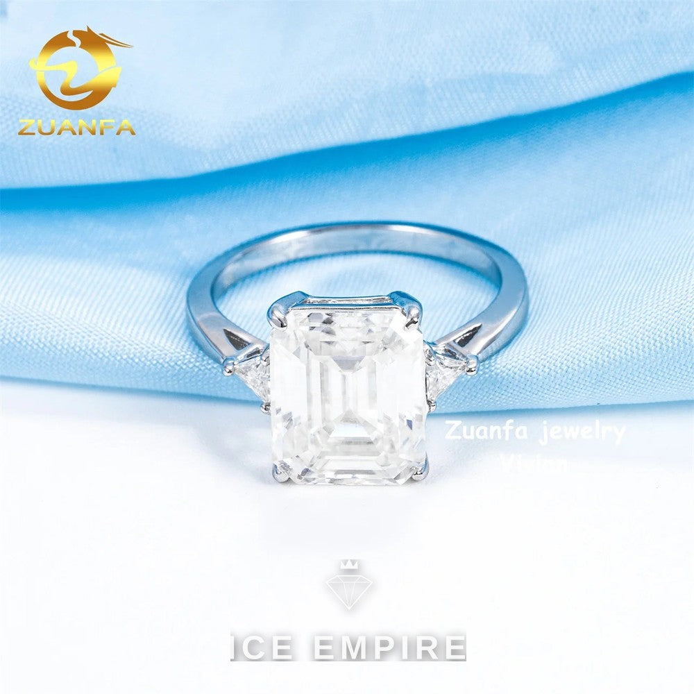 Iced Out 925 Silver Moissanite Ring
