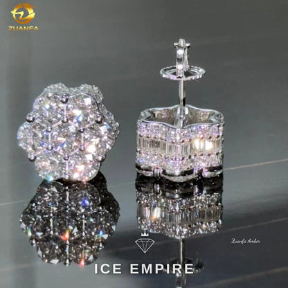 Iced Out 10K Gold Lab Grown Diamond Stud Earrings