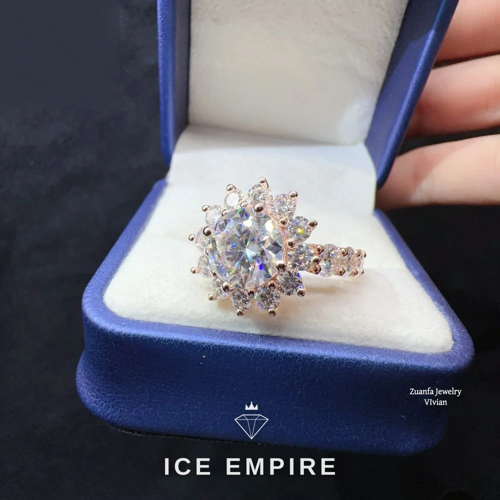 Iced Out 925 Silver Moissanite Wedding Band