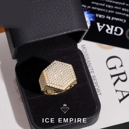 Iced Out Baguette 925 Silver Moissanite Ring