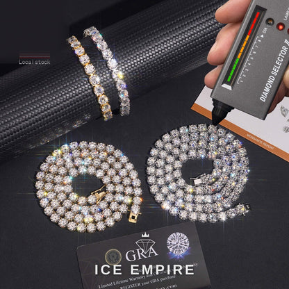 Iced Out Rose Gold Plated Moissanite Cuban Chain