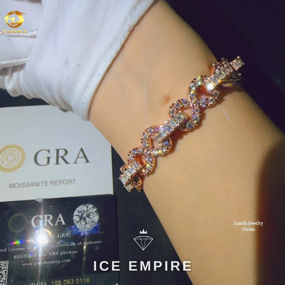 Iced Out Rose Gold Plated Moissanite Cuban Chain