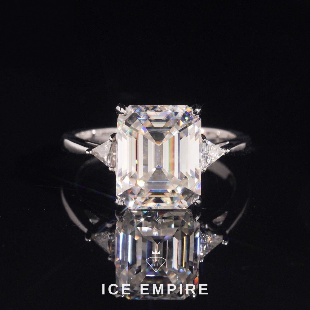 Iced Out 925 Silver Moissanite Engagement Ring
