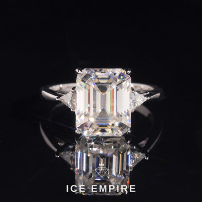 Iced Out 925 Silver Moissanite Engagement Ring