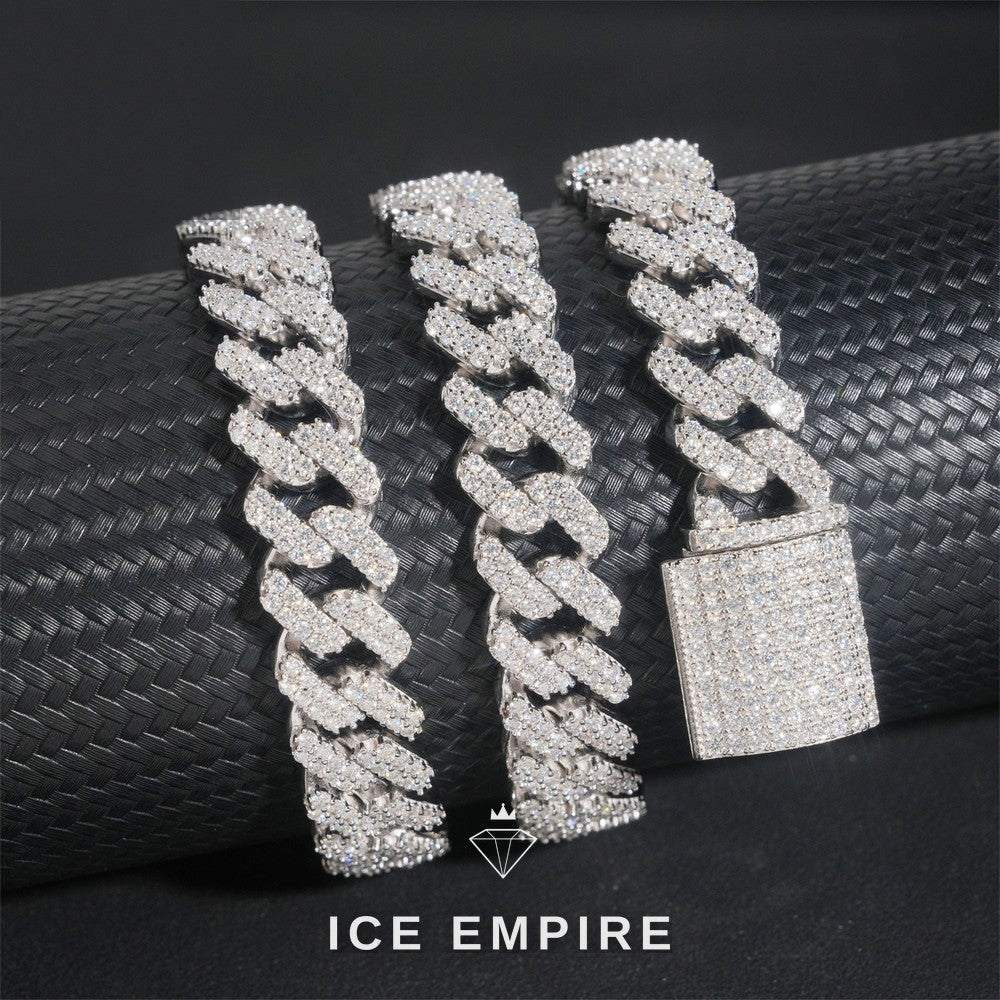 Iced Out Rose Gold Plated Moissanite Cuban Chain