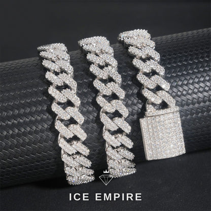 Iced Out Rose Gold Plated Moissanite Cuban Chain
