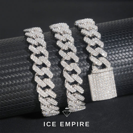 Iced Out Rose Gold Plated Moissanite Cuban Chain