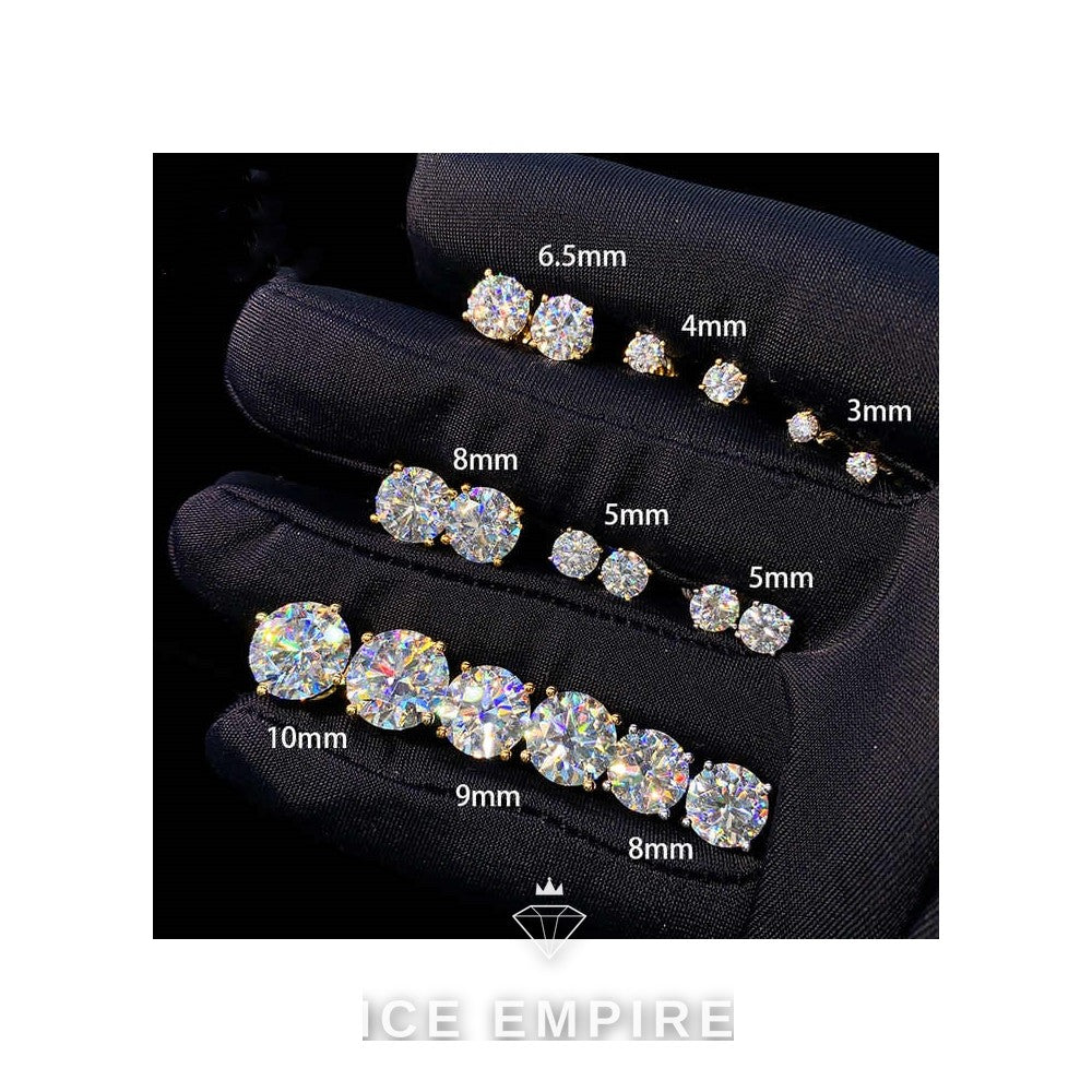 Iced Out 18K Gold Moissanite Earrings