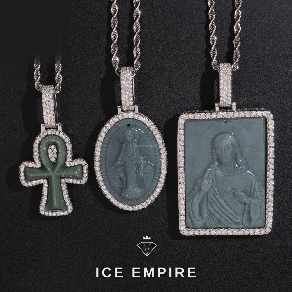 Iced Out Cross 925 Silver Moissanite Pendant
