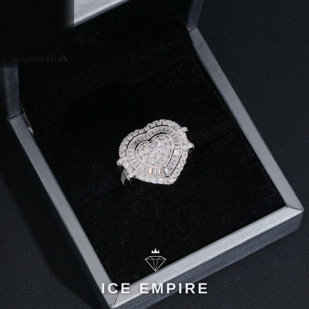 Iced Out Heart Rose Gold Plated Pendant
