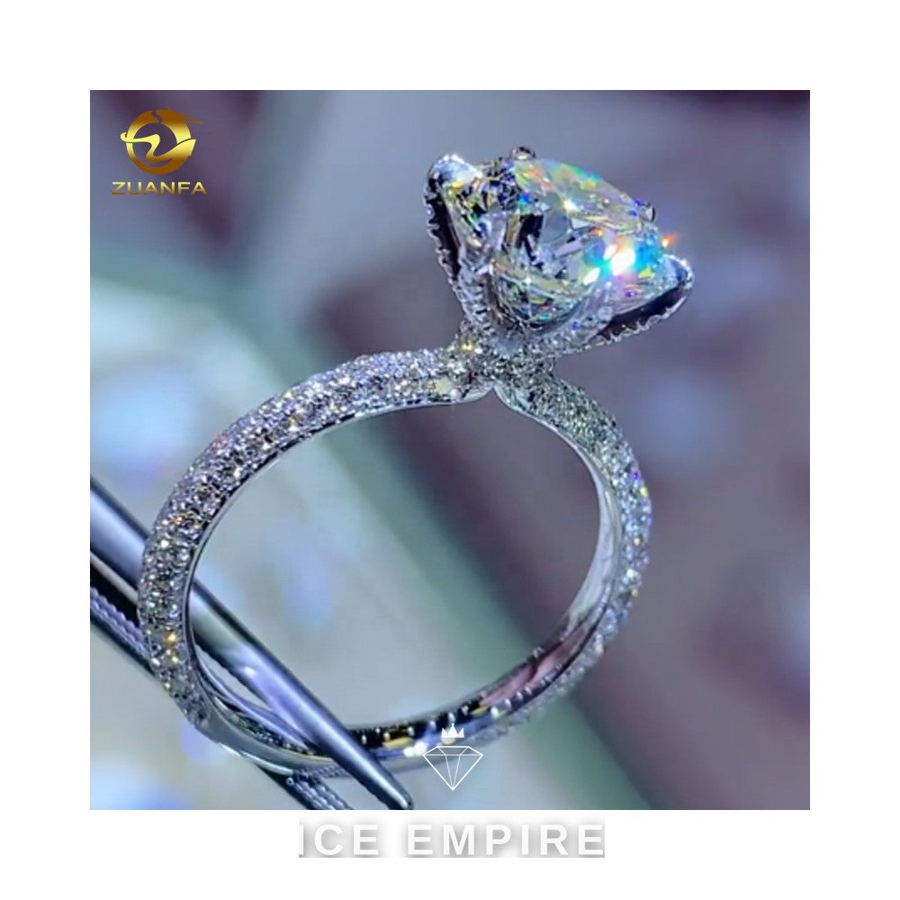 Iced Out Gold Plated Moissanite Wedding Band