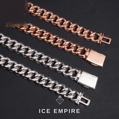 Iced Out Rose Gold Plated Moissanite Cuban Chain