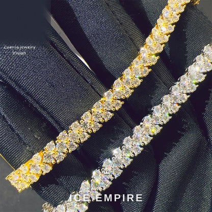 Iced Out 925 Silver Moissanite Tennis Chain