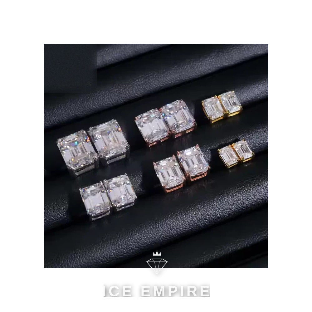 Iced Out 925 Silver Moissanite Earrings