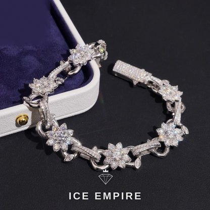 Iced Out Baguette 925 Silver Moissanite Cuban Chain