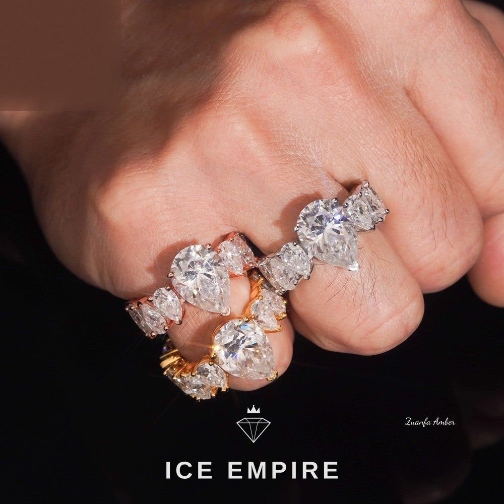Iced Out 14K Gold Lab Grown Diamond Wedding Band