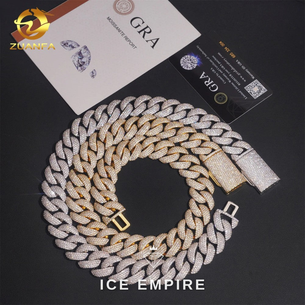 Iced Out Rose Gold Plated Moissanite Cuban Chain