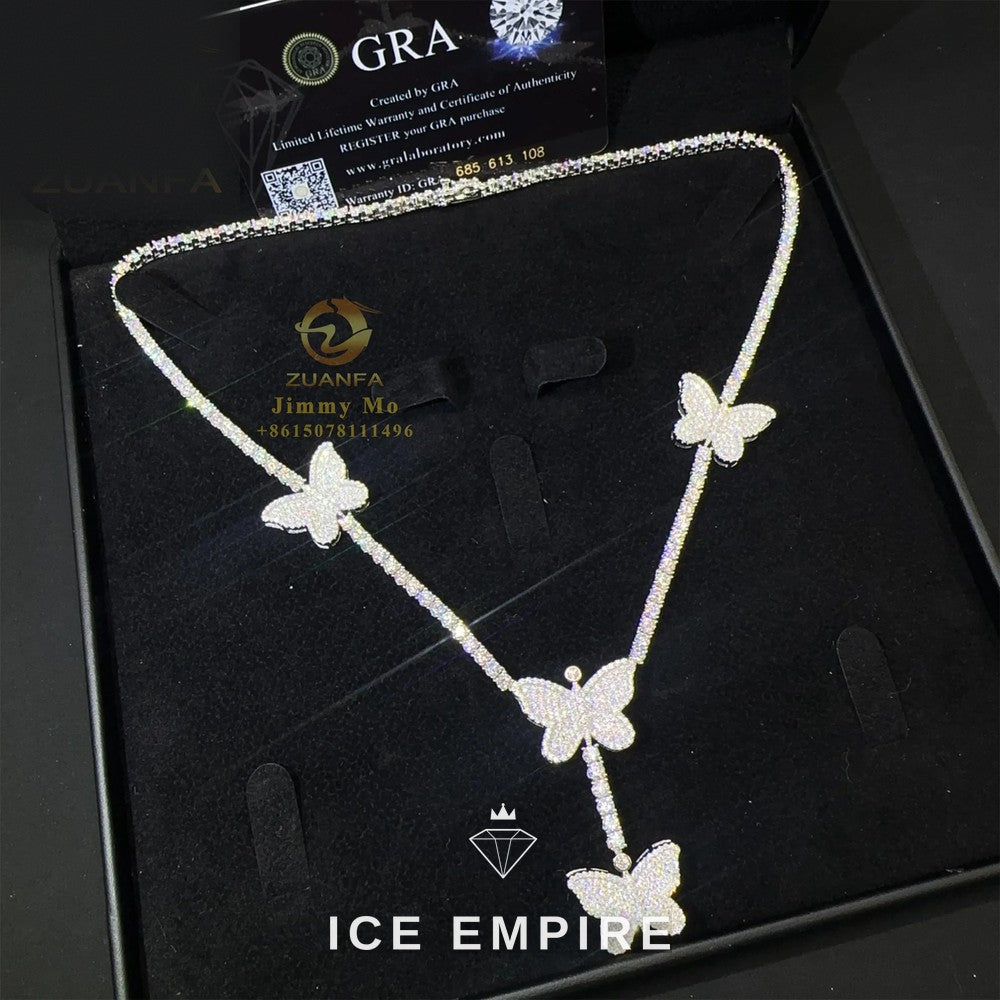 Iced Out Heart Rose Gold Moissanite Cuban Chain