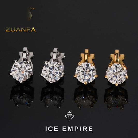 Iced Out Rose Gold Plated Moissanite Earrings