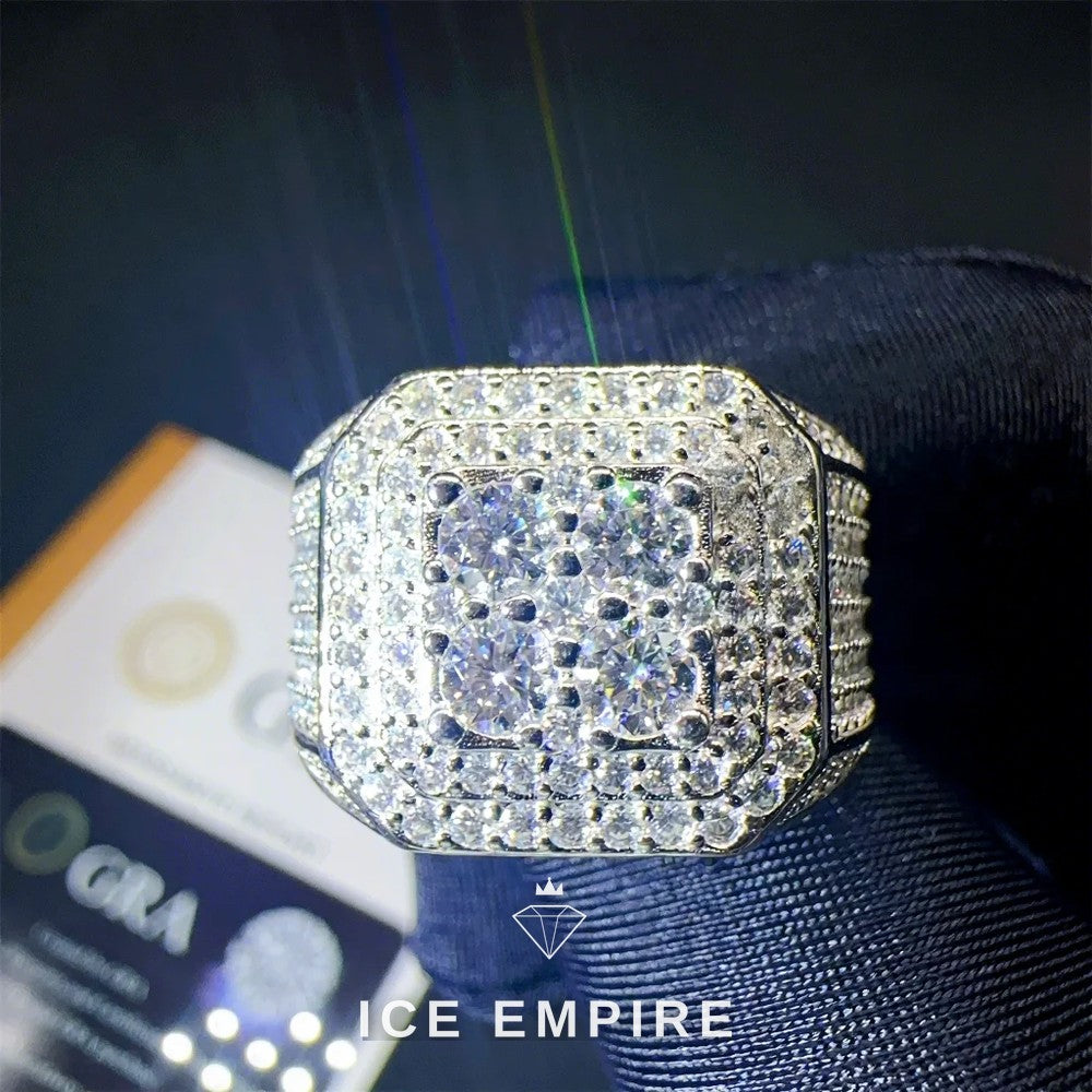 Iced Out Gold Plated Moissanite Ring