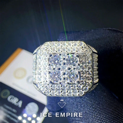 Iced Out Gold Plated Moissanite Ring