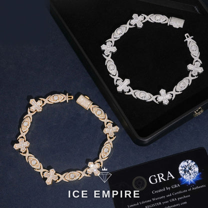 Iced Out Cross 925 Silver Moissanite Cuban Chain