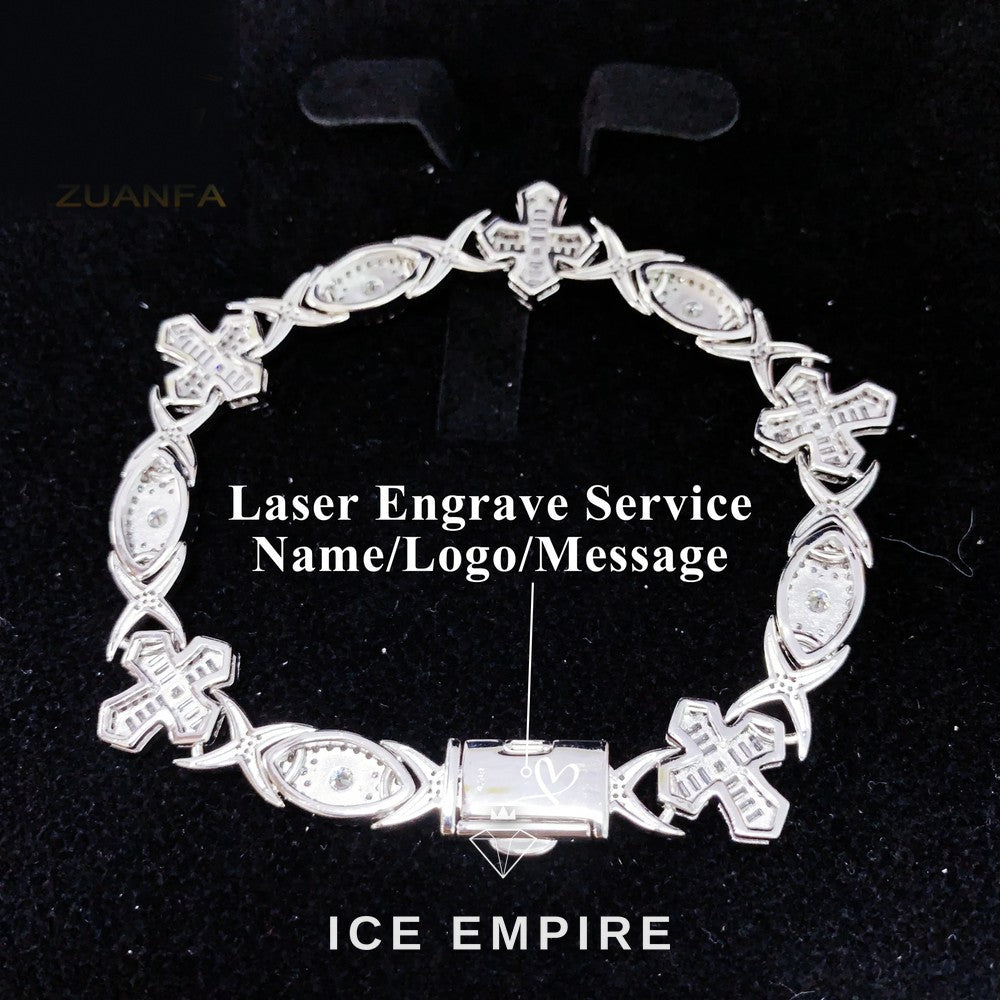 Iced Out Baguette Rose Gold Plated Moissanite Cuban Chain