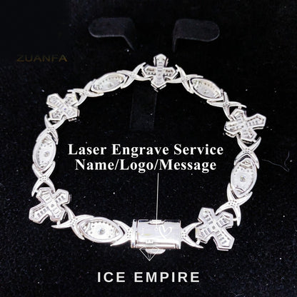 Iced Out Baguette Rose Gold Plated Moissanite Cuban Chain