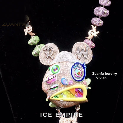 Iced Out Rose Gold Plated Moissanite Pendant