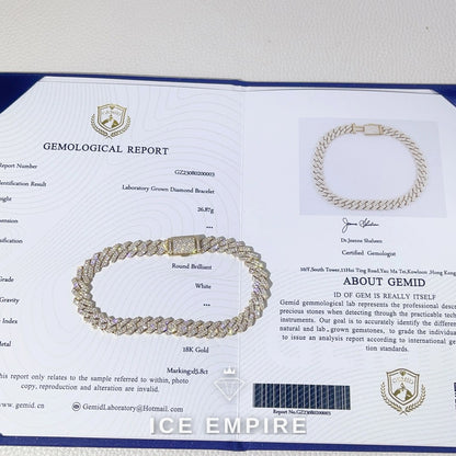 Iced Out Gold Plated Moissanite Cuban Chain