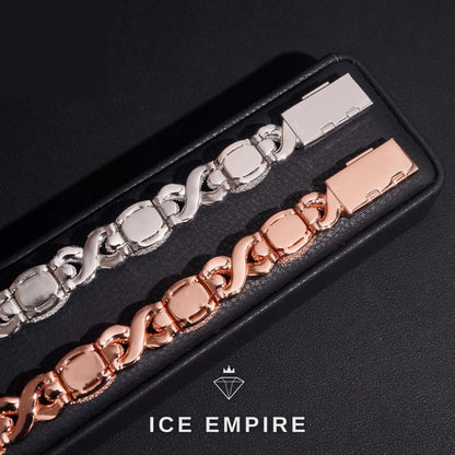 Iced Out Rose Gold Moissanite Bracelet