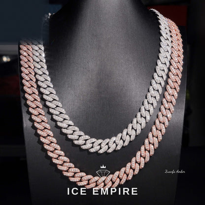 Iced Out 925 Silver Moissanite Cuban Chain