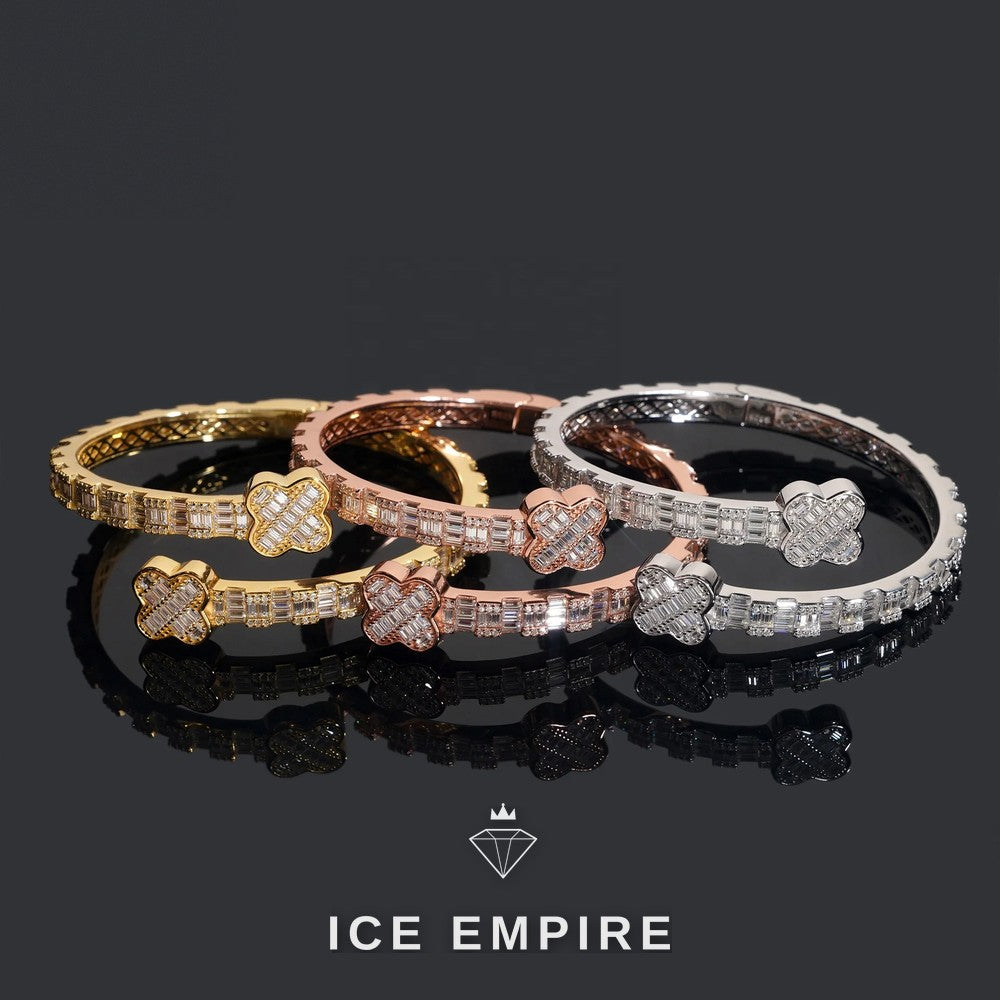 Iced Out Baguette Rose Gold Plated Moissanite Bracelet