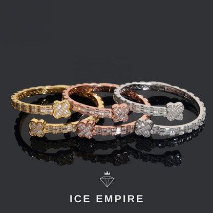 Iced Out Baguette Rose Gold Plated Moissanite Bracelet