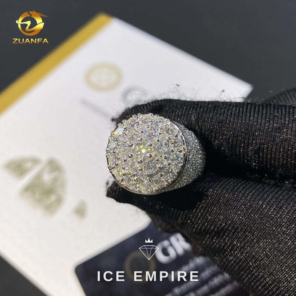 Iced Out 925 Silver Moissanite Ring