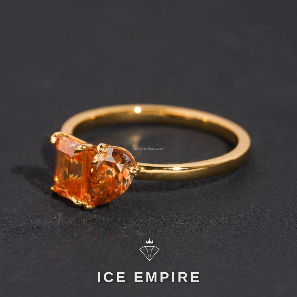 Iced Out 925 Silver Moissanite Engagement Ring