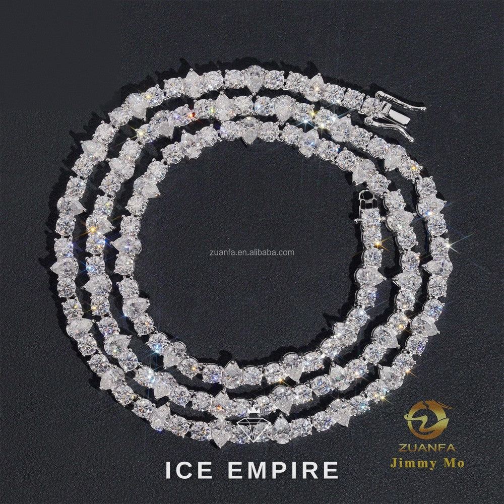 Iced Out 925 Silver Moissanite Cuban Chain